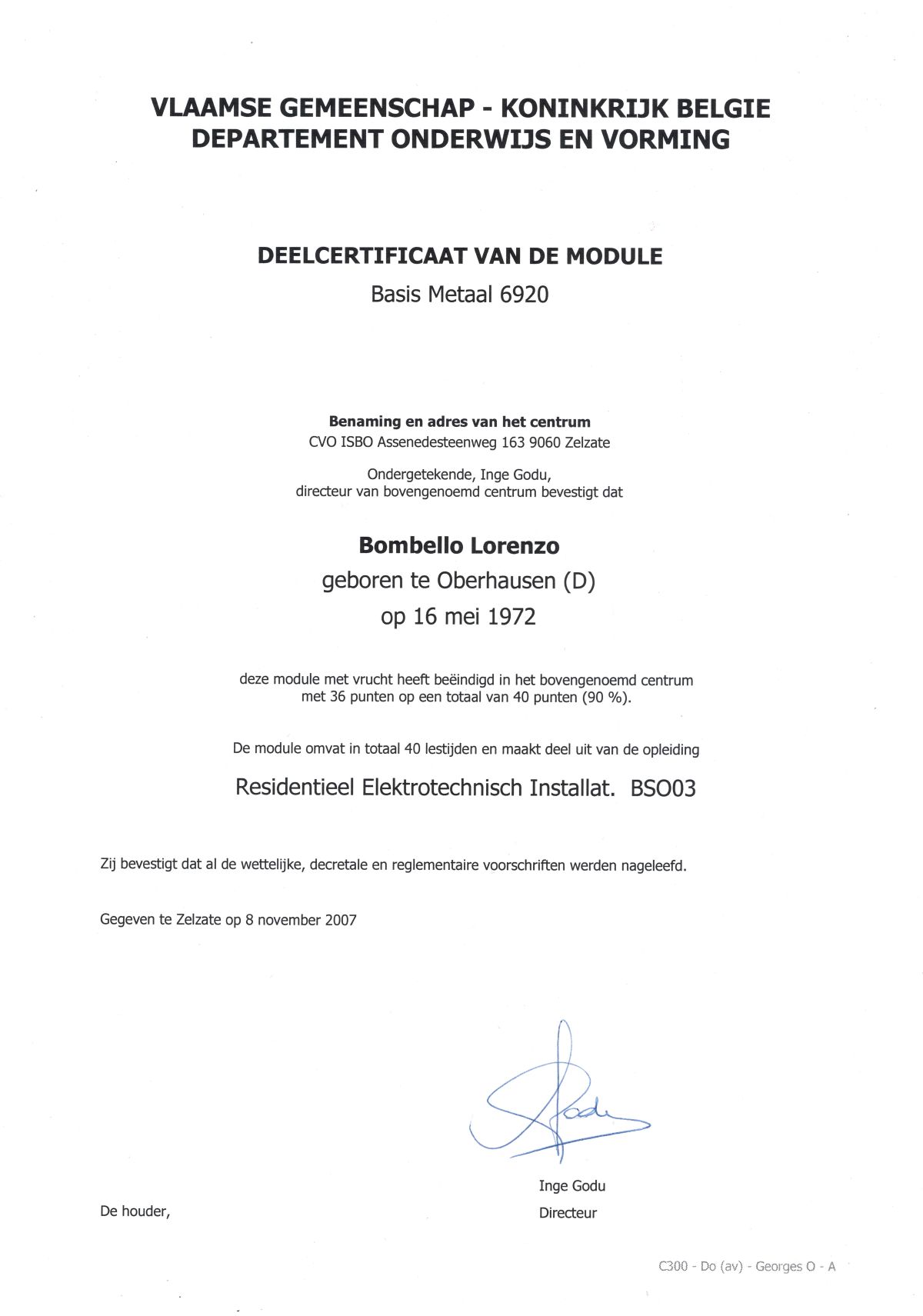 Deelcertificaat Basis Metaal